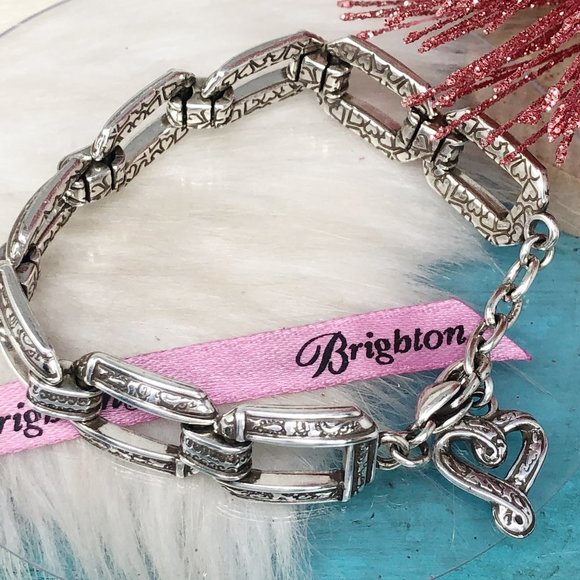Brighton Open Rectangle Link Silver Heart Bracelet - Picture 3 of 8